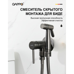 Смеситель с гигиеническим душем Gappo G7206-9 GRAFIT